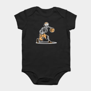 Cool skeleton basketball player dribbling Baby Bodysuit